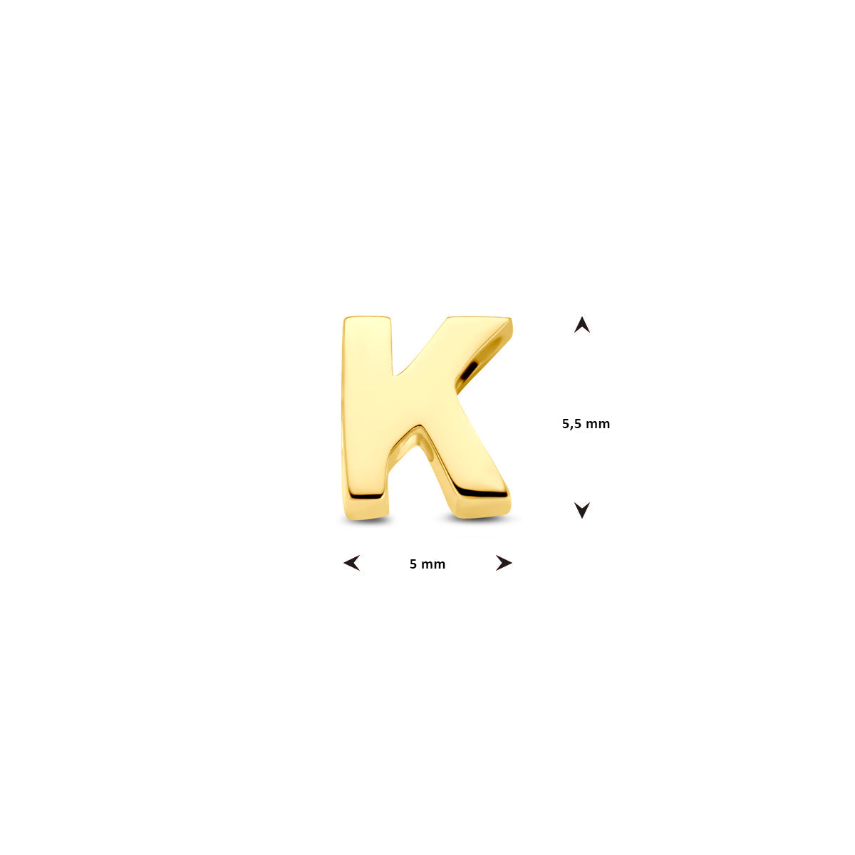 Hanger letter K 5,5 mm 14K geelgoud #Letter_K