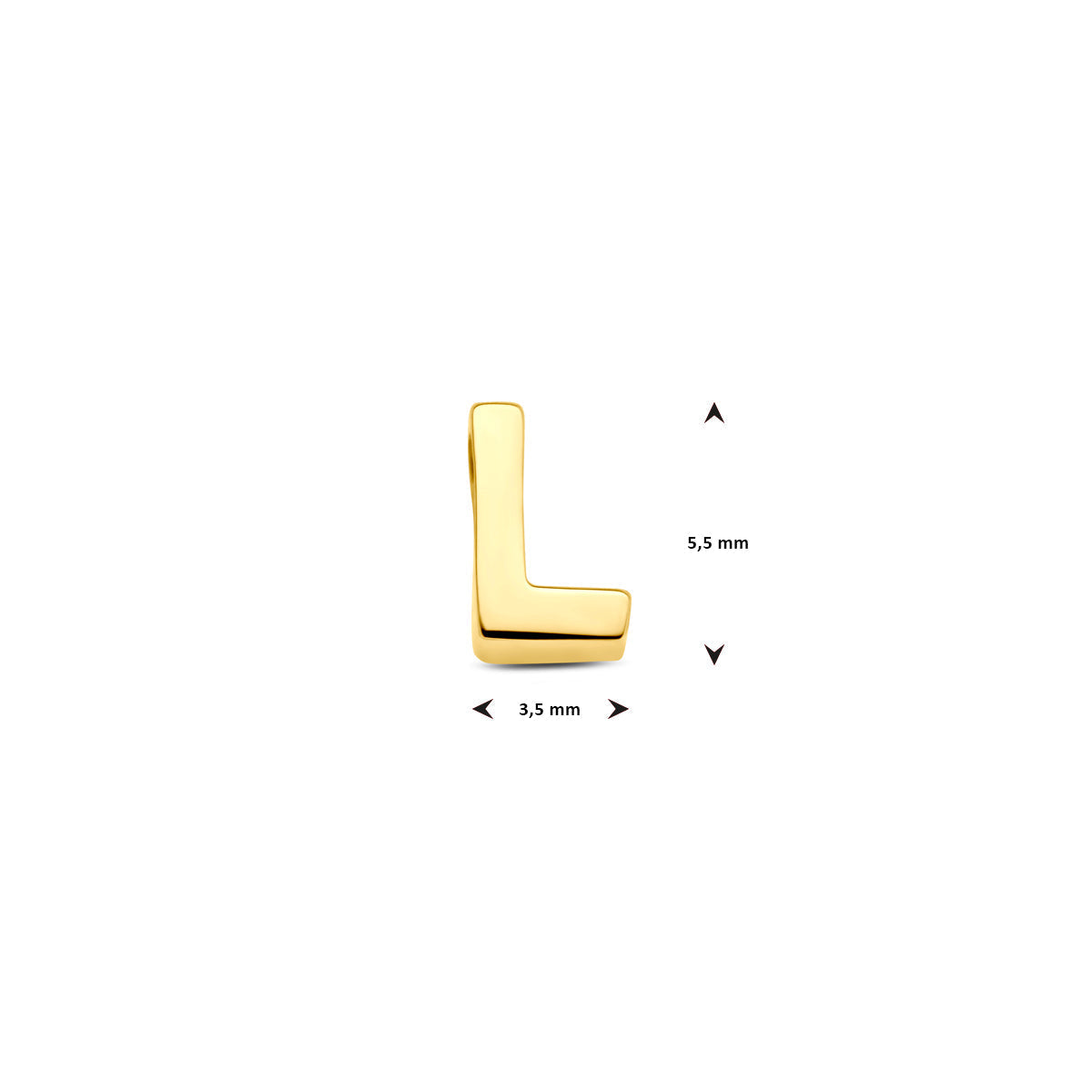 Hanger letter L 5,5 mm 14K geelgoud #Letter_L