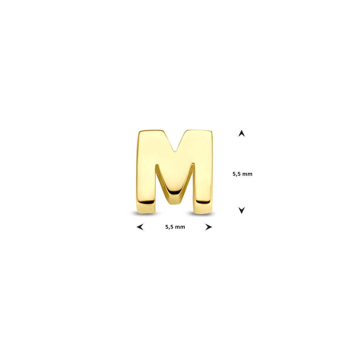 Hanger letter M 5,5 mm 14K geelgoud #Letter_M