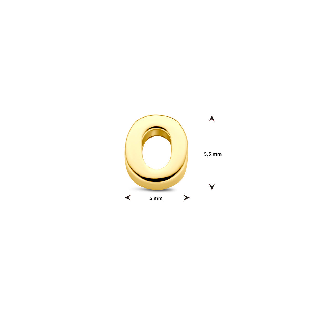 Hanger letter O 5,5 mm 14K geelgoud #Letter_O