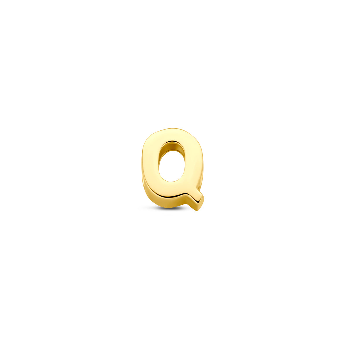 Hanger letter Q 6 mm 14K geelgoud #Letter_Q
