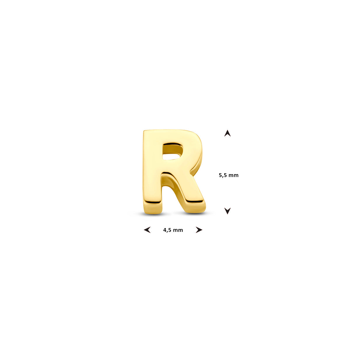 Hanger letter R 5,5 mm 14K geelgoud #Letter_R