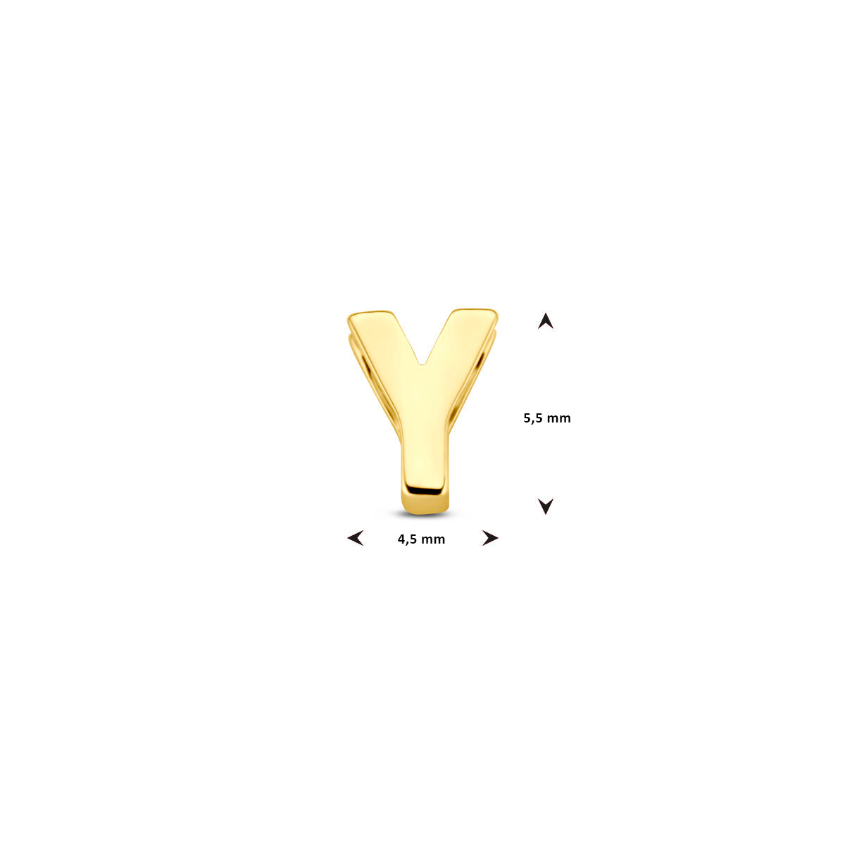 Hanger letter Y 5,5 mm 14K geelgoud #Letter_Y