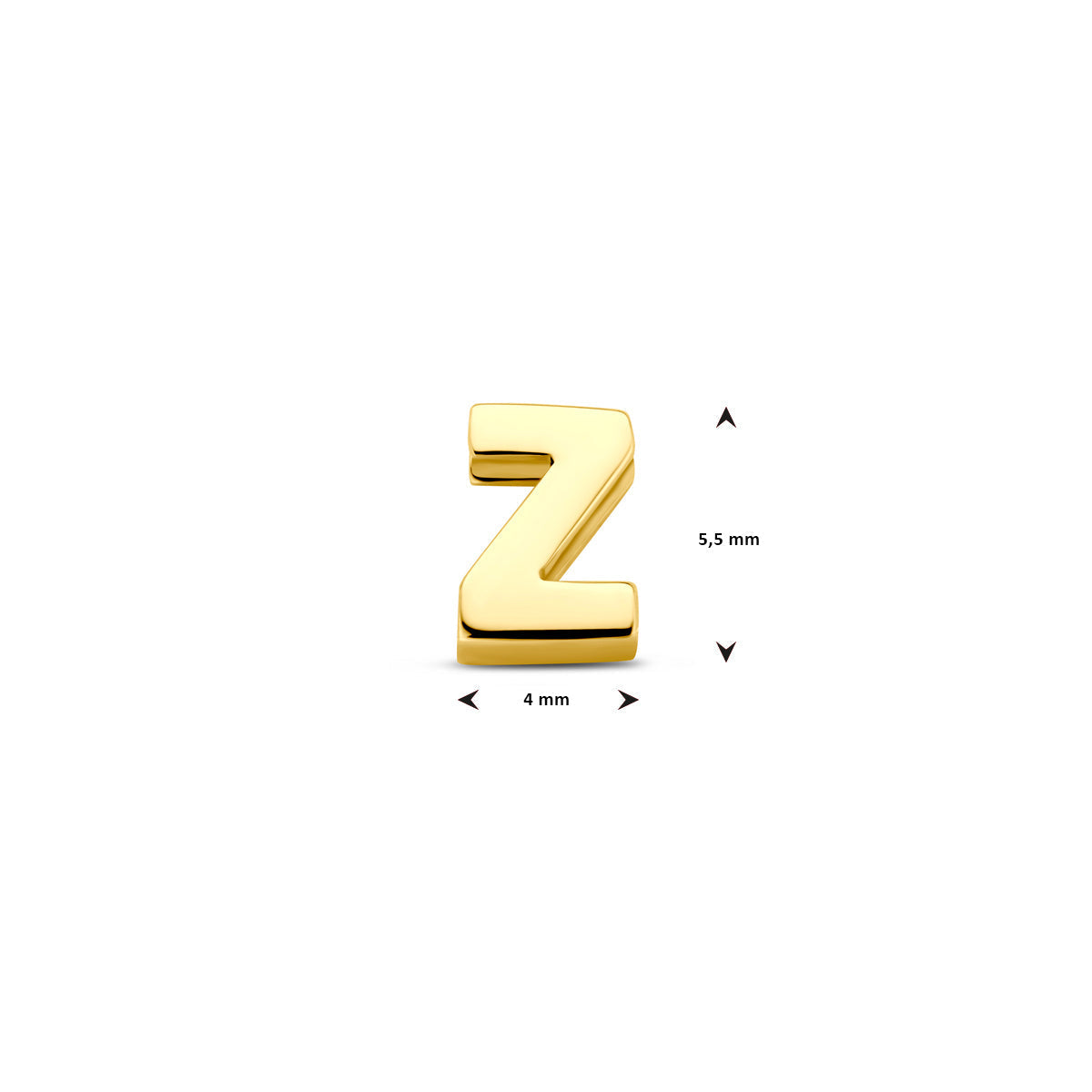 Hanger letter Z 5,5 mm 14K geelgoud #Letter_Z