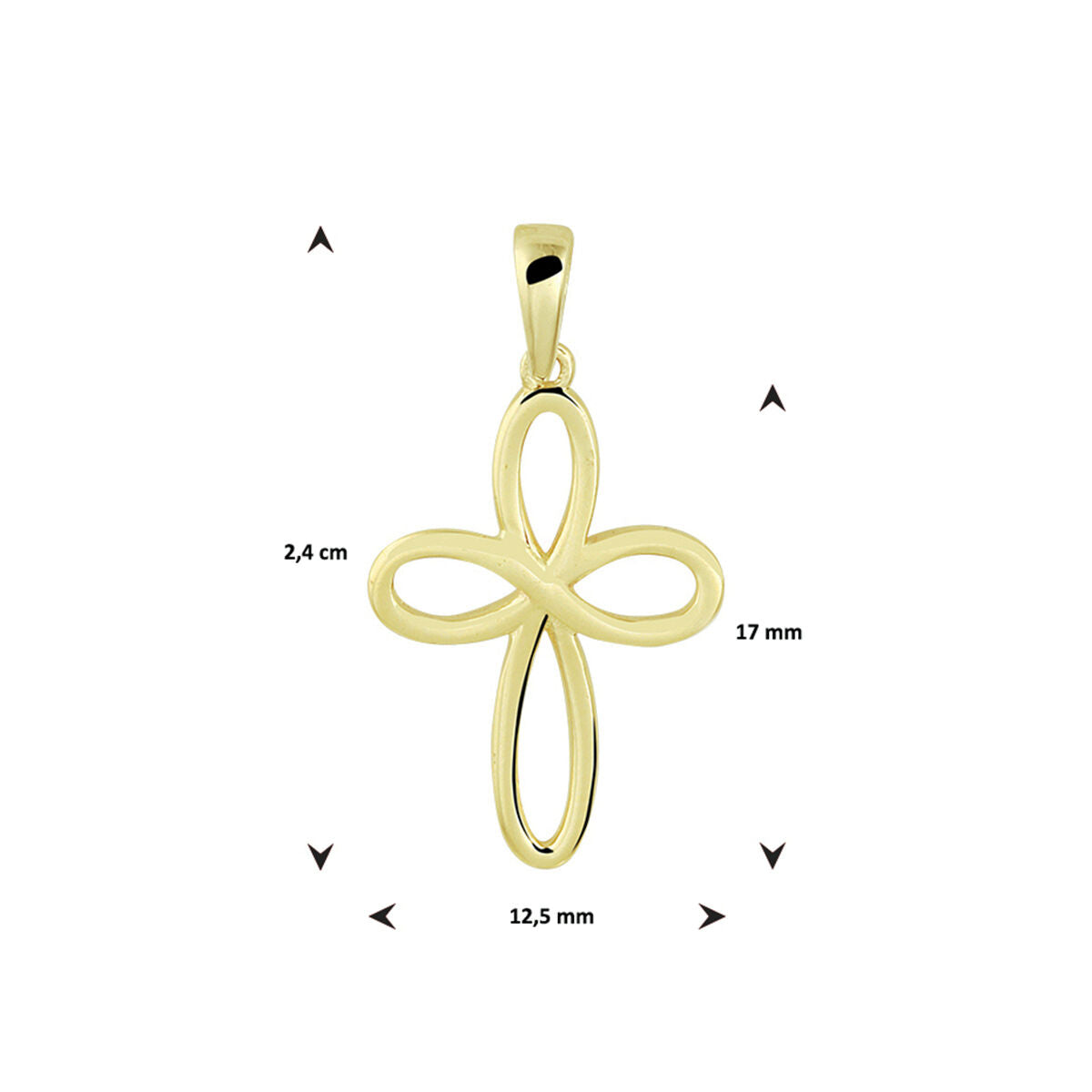 14K geelgoud hanger kruis 4022365 - PansiteNederland.nl