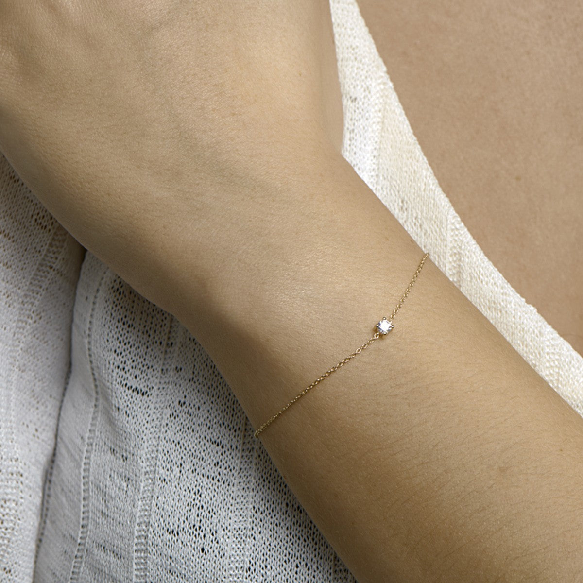 Armband zirkonia 15,5 - 17 - 18,5 cm 14K geelgoud