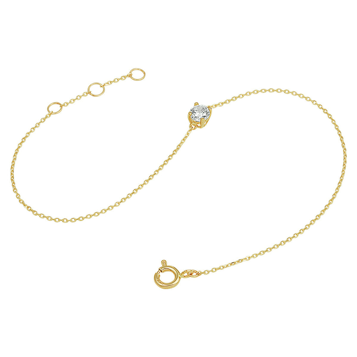 14K Geelgoud Armband Zirkonia 0,8 Mm 16,5 - 17,5 - 18,5 Cm 4022742 - PansiteNederland.nl