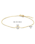 14K Geelgoud Armband Zirkonia 0,8 Mm 16,5 - 17,5 - 18,5 Cm 4022742 - PansiteNederland.nl