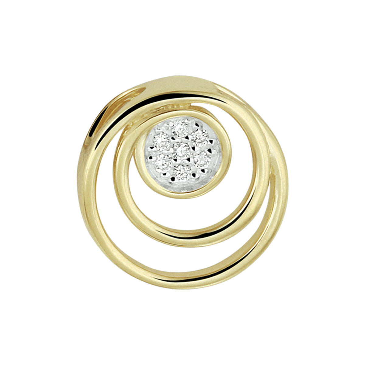 14K geelgoud hanger rond diamant 0.03ct h si bicolor gestift 4022753 - PansiteNederland.nl
