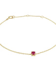 14K Geelgoud Armband Robijn 15,5 - 17 - 18,5 Cm 4022809 - PansiteNederland.nl