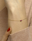 14K Geelgoud Armband Robijn 15,5 - 17 - 18,5 Cm 4022809 - PansiteNederland.nl