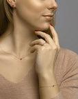 14K Geelgoud Armband Robijn 15,5 - 17 - 18,5 Cm 4022809 - PansiteNederland.nl