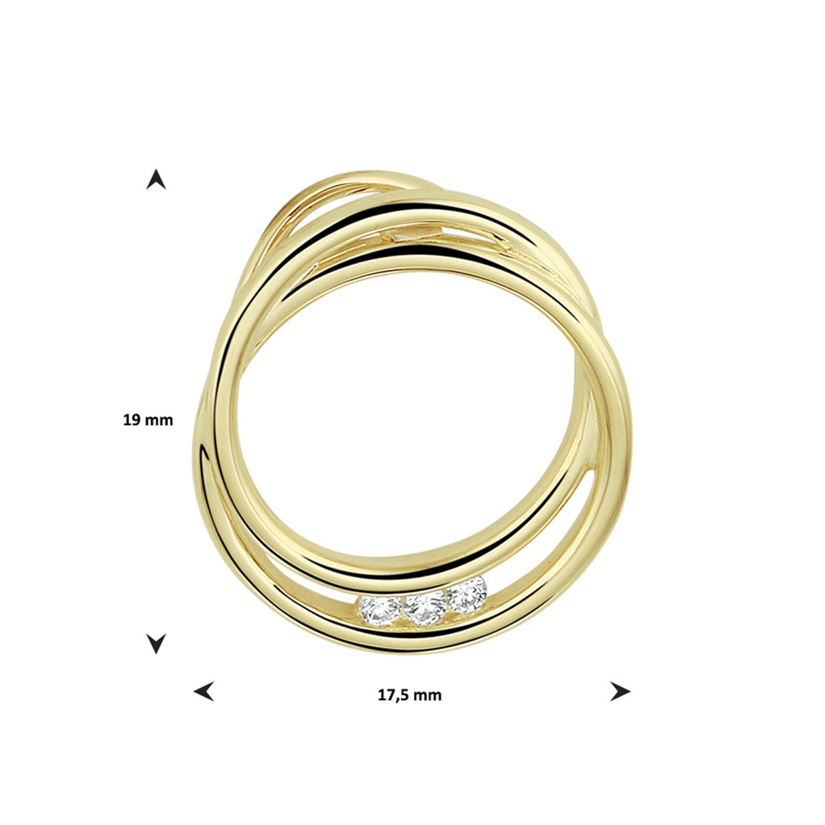 Hanger rond diamant 0.06ct h si 14K geelgoud