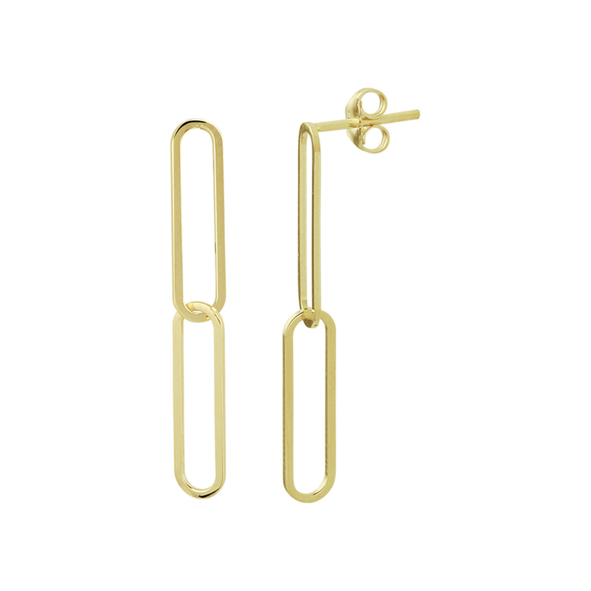Zilveren oorhangers paperclip - PSN4022871
