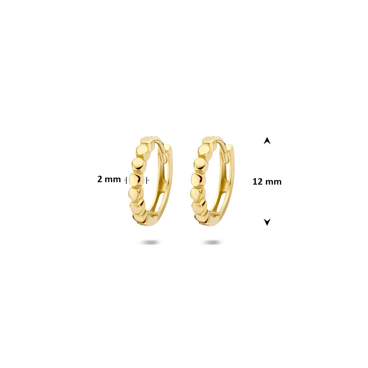 Oorbellen 12 mm 14K geelgoud