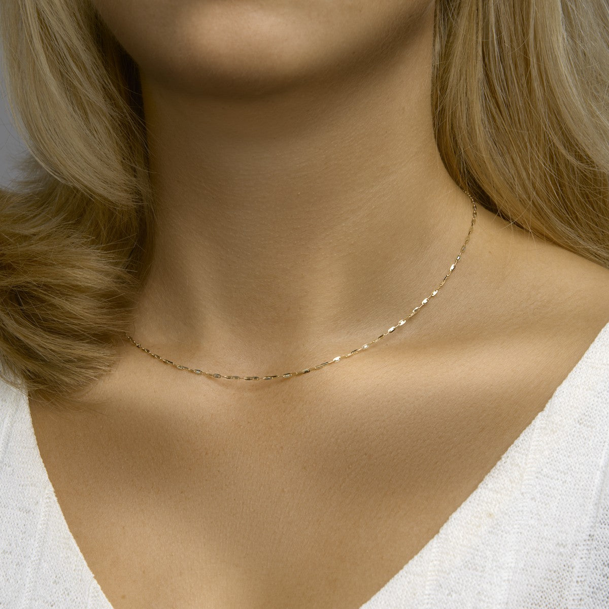 Collier plaatjes 1,5 mm 41 - 43 - 45 cm 14K geelgoud