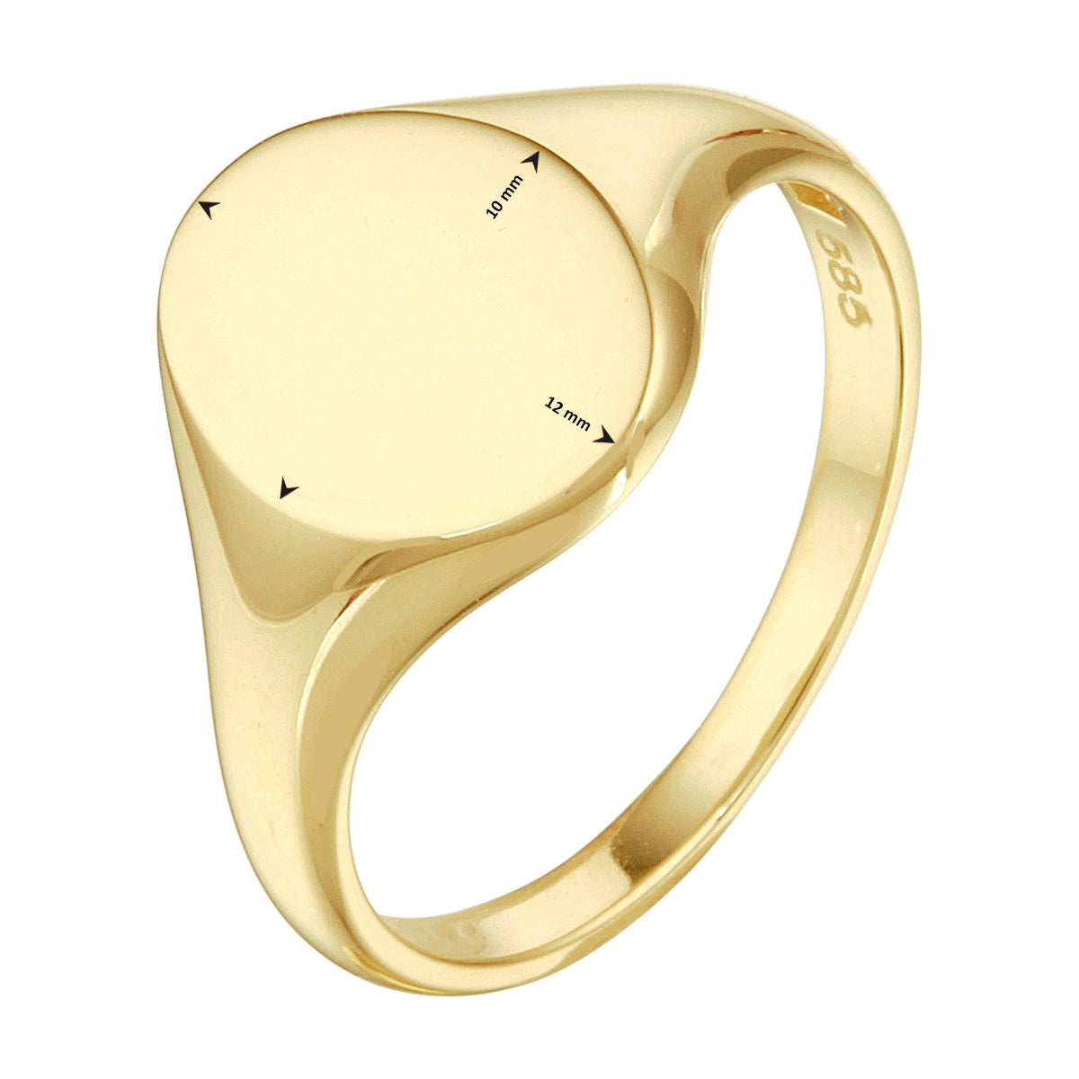 Graveerring ovaal 14K geelgoud