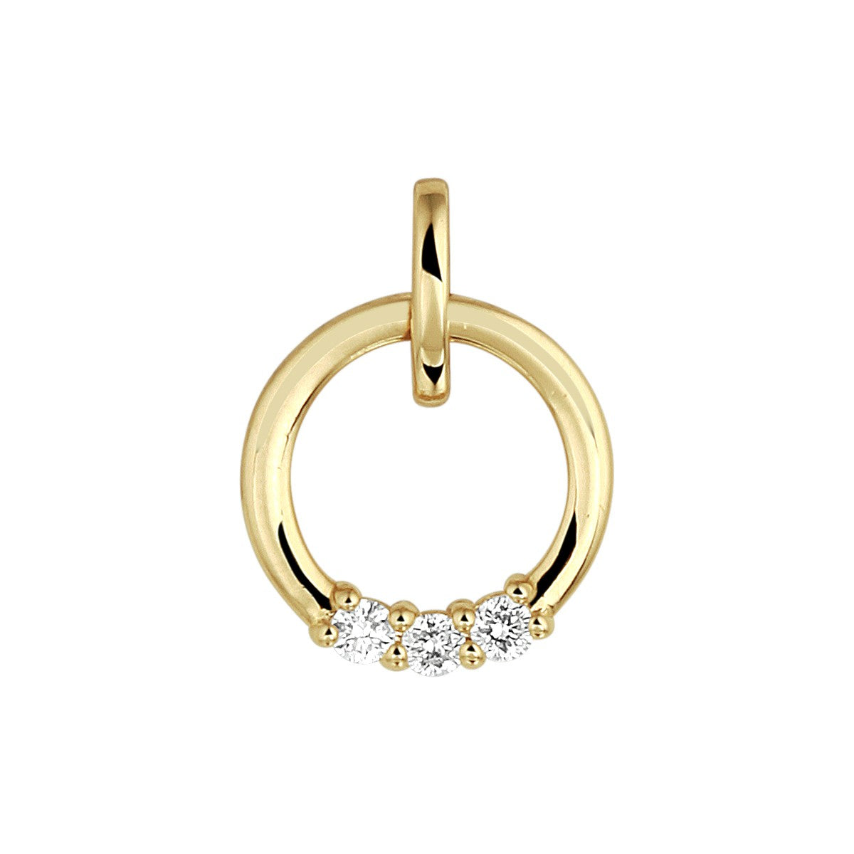 14K geelgoud hanger diamant 0.09ct h si 4023412 - PansiteNederland.nl