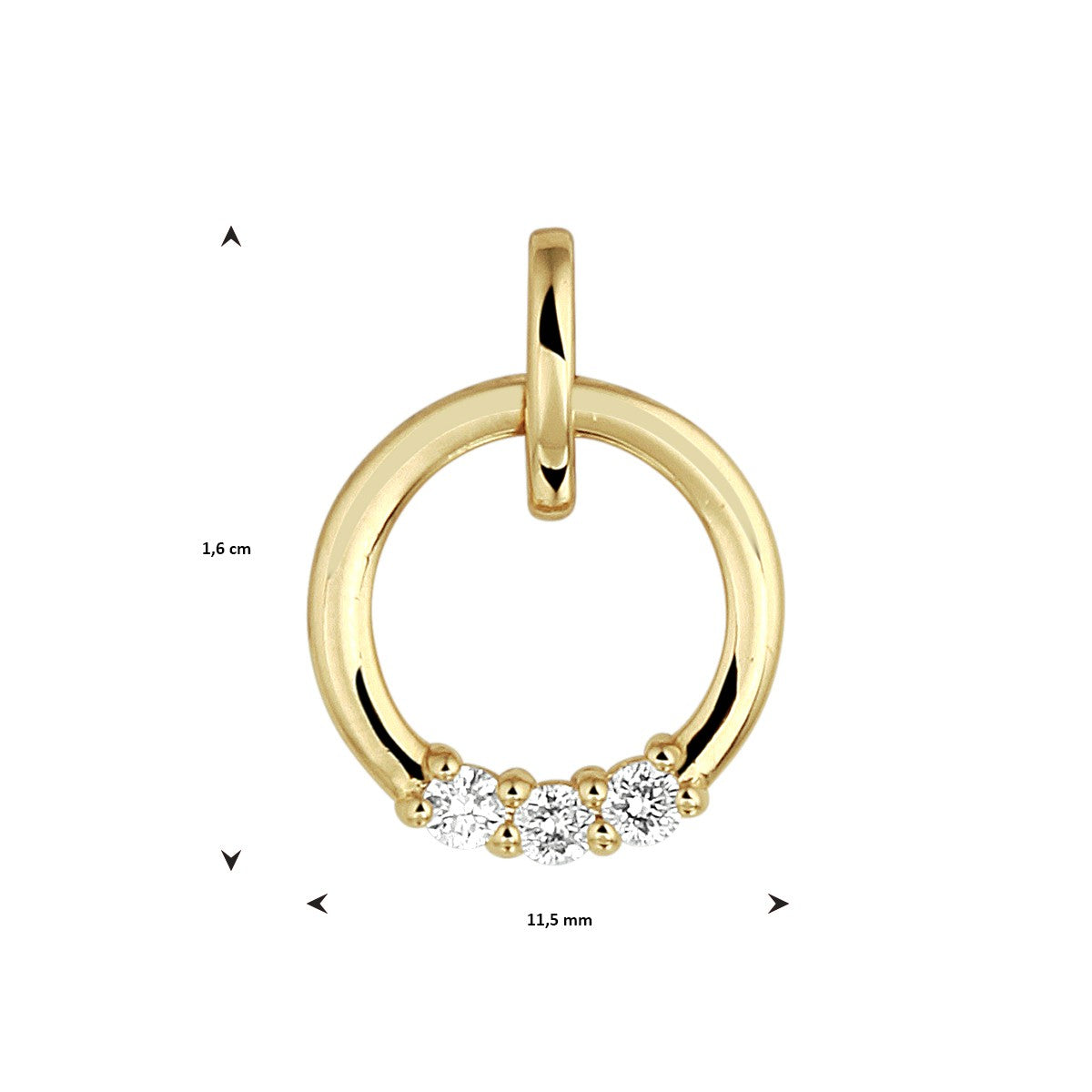 14K geelgoud hanger diamant 0.09ct h si 4023412 - PansiteNederland.nl