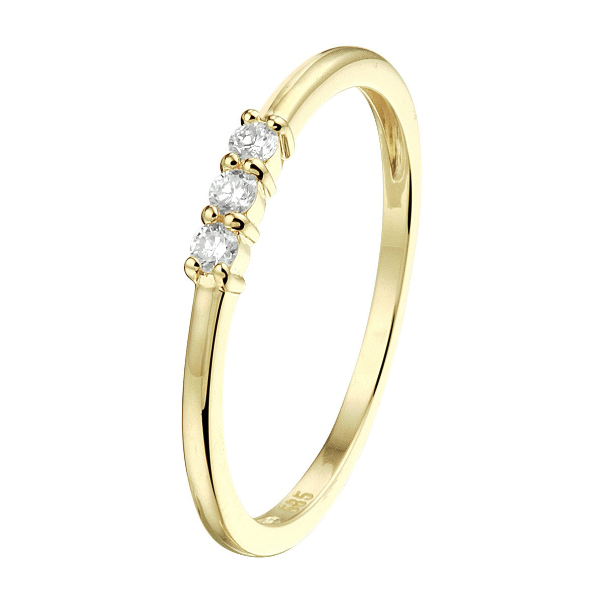14K Geelgoud Ring Diamant 0.09Ct H Si 4023413 - PansiteNederland.nl