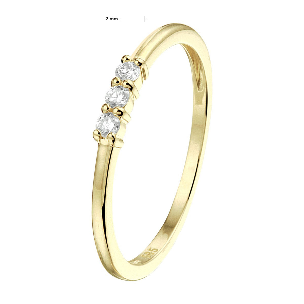 14K Geelgoud Ring Diamant 0.09Ct H Si 4023413 - PansiteNederland.nl