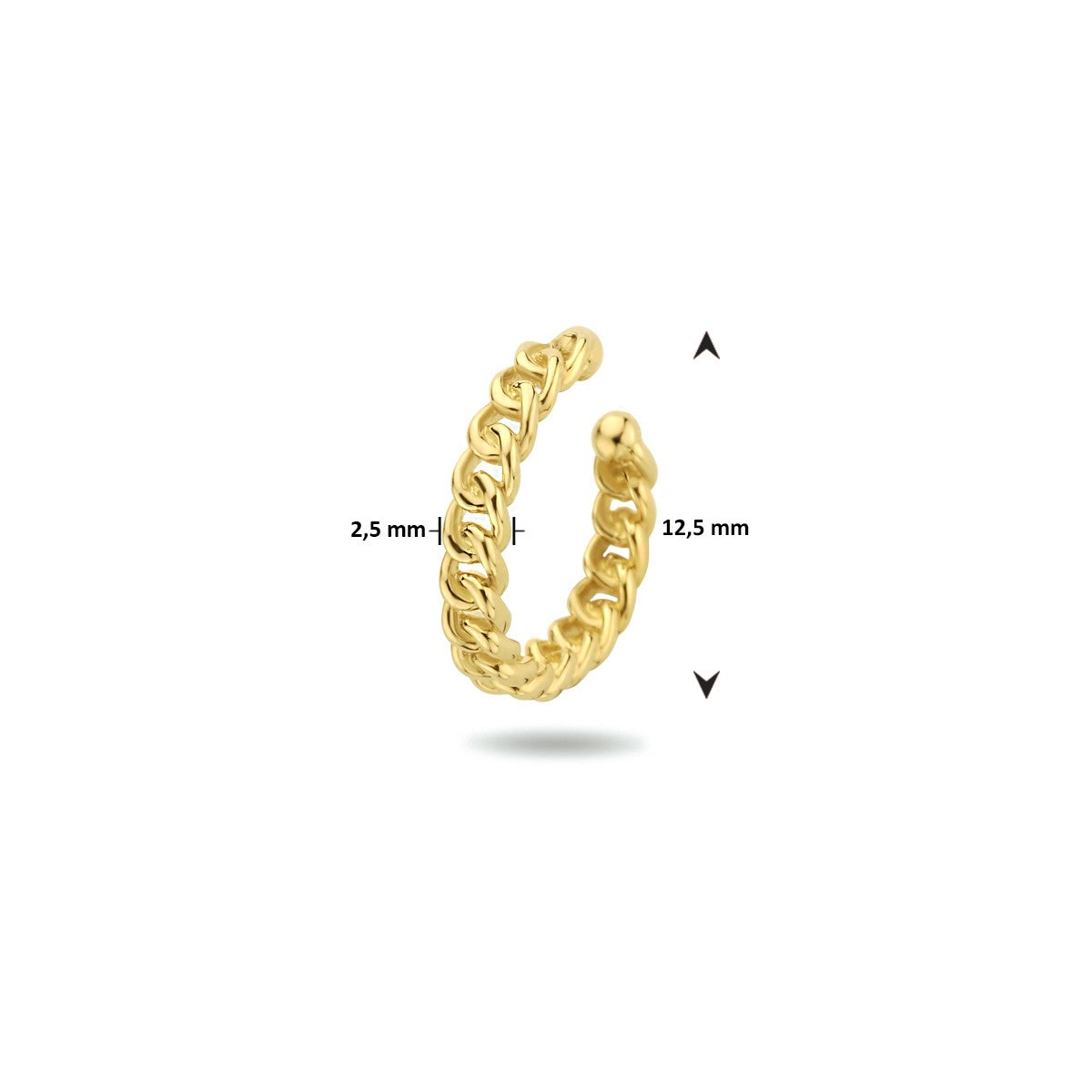 Gouden earcuff schakelmotief per stuk - PSN4023441 - PansiteNederland.nl