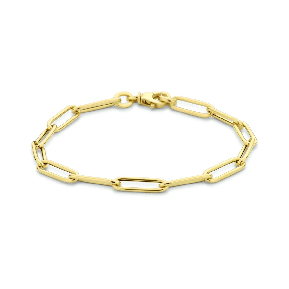 14K Geelgoud Armband Paperclip Ronde Buis 4,5 Mm 18 Cm 4023572 - PansiteNederland.nl