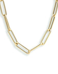 14K geelgoud collier paperclip ronde buis 4,5 mm 42 cm 4023573 - PansiteNederland.nl