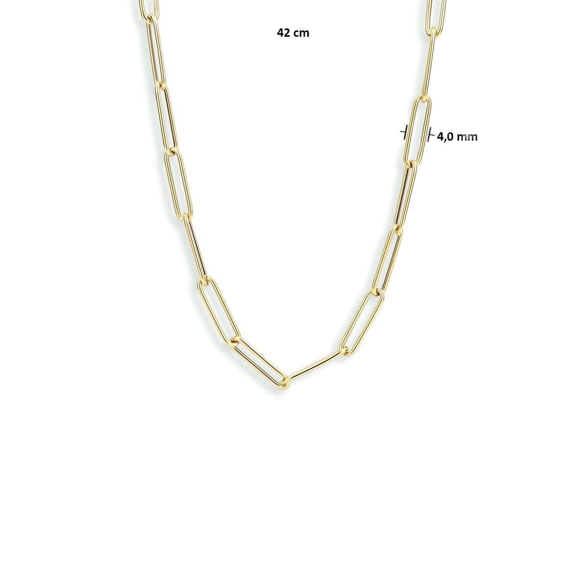 14K Geelgoud Collier Paperclip Ronde Buis 4,0 mm 4023575 - PansiteNederland.nl