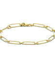 14K Geelgoud Armband Paperclip Platte Buis 4,0 Mm 19 Cm 4023601