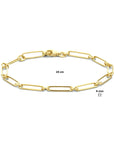 14K Geelgoud Armband Paperclip Platte Buis 4,0 Mm 19 Cm 4023601