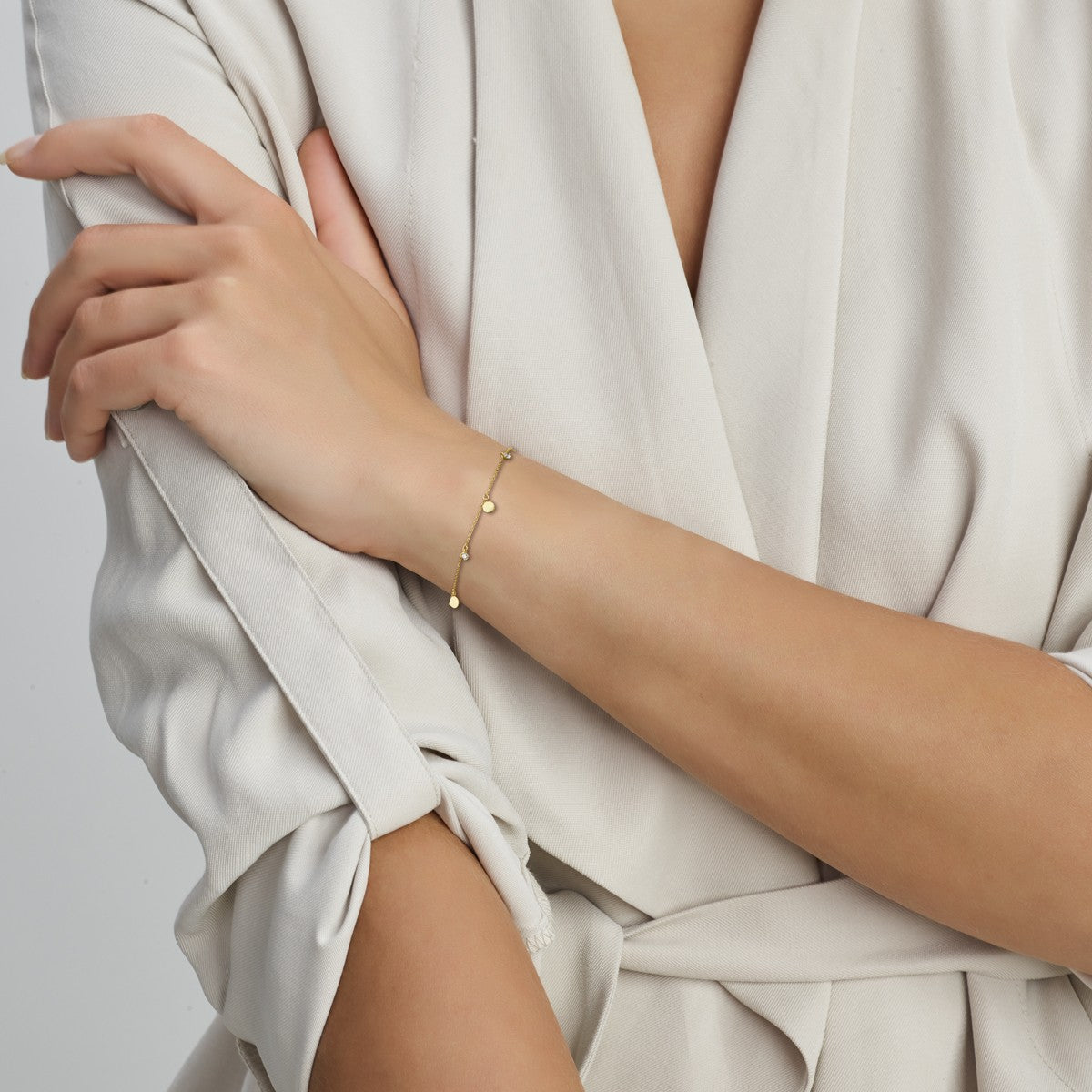 14K Geelgoud Armband Rondjes Zirkonia 16,5 - 17,5 - 18,5 4023695 - PansiteNederland.nl