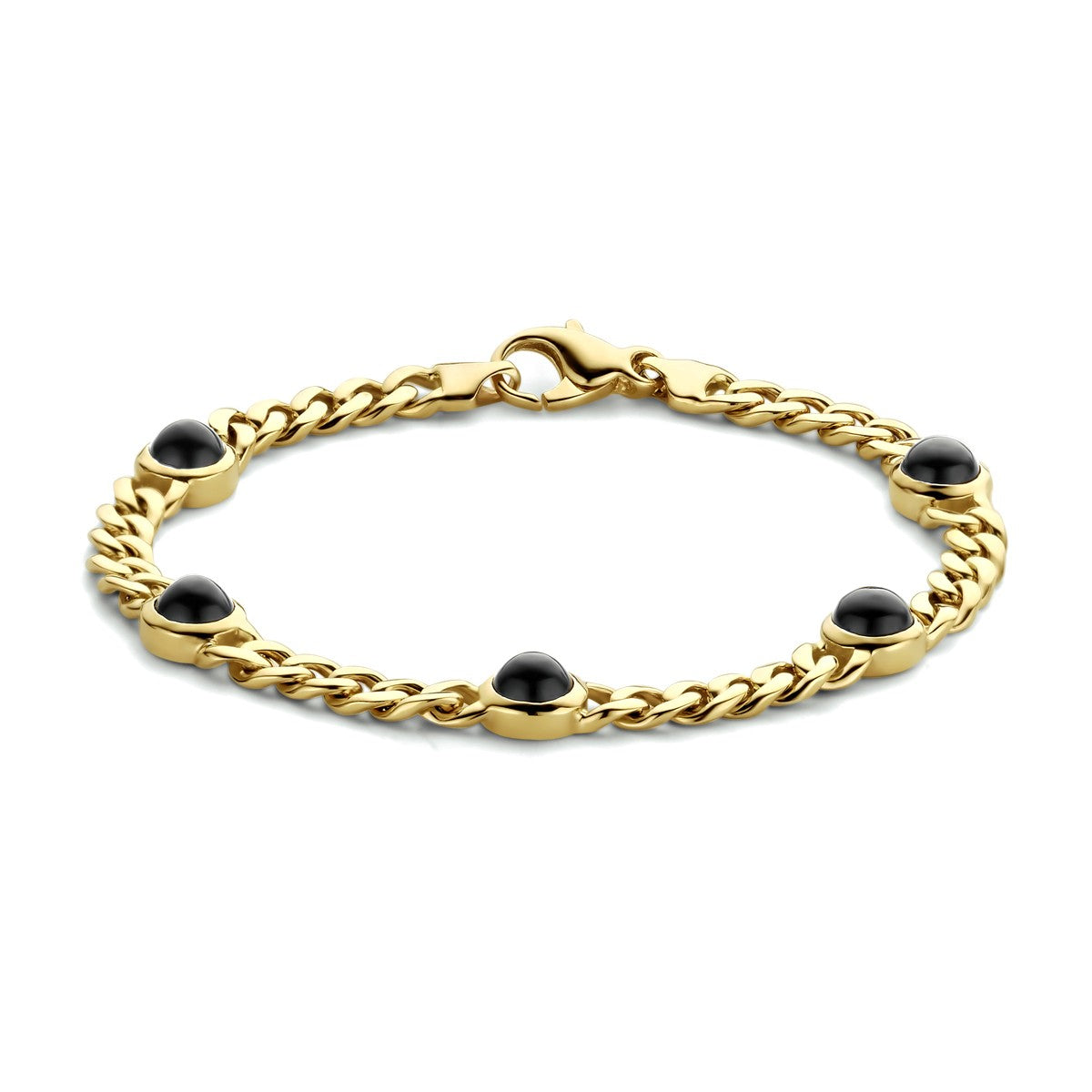 14K Geelgoud Armband Onyx 19 Cm 4023755 - PansiteNederland.nl