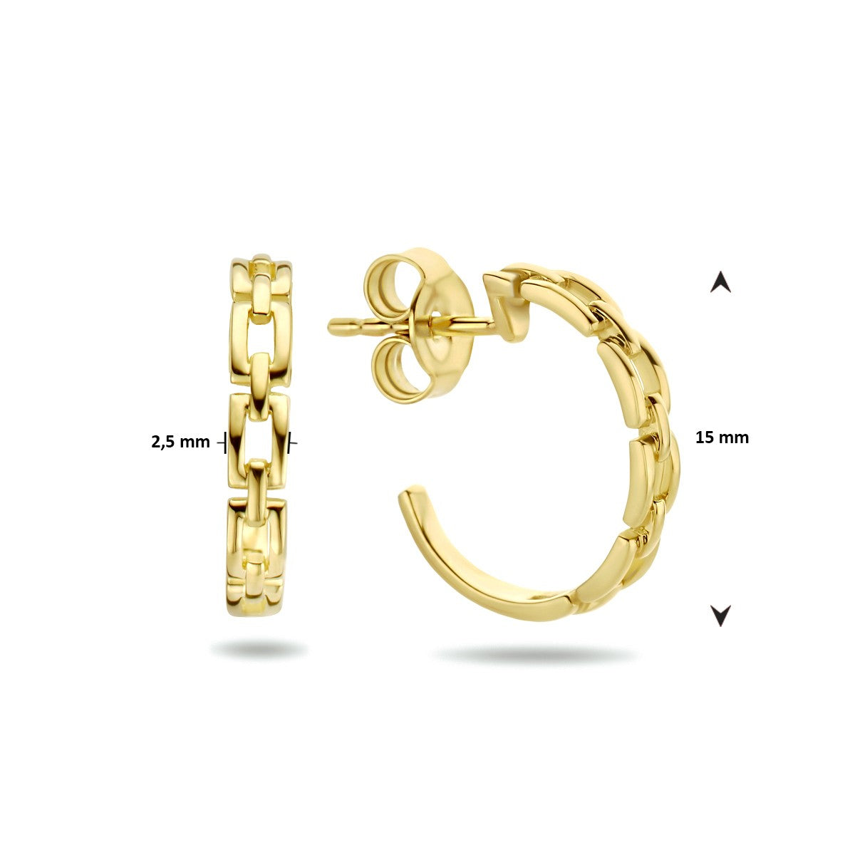 14K Geelgoud Stekeroorringen Schakel 4023765 - PansiteNederland.nl