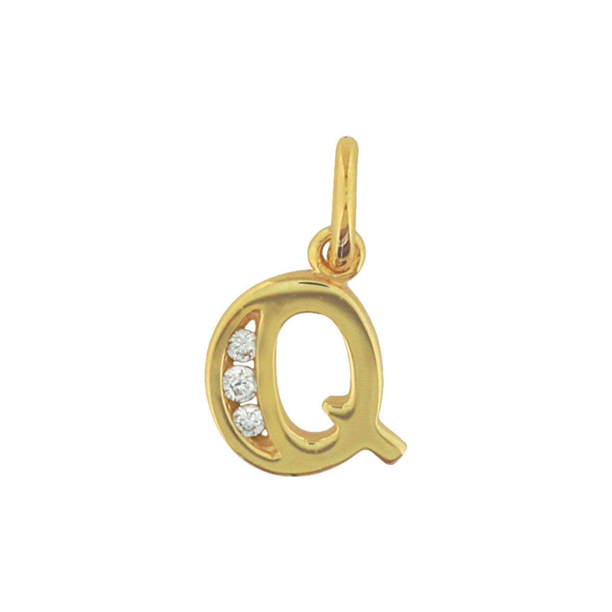 Fantasy Collection Hanger letter Q zirkonia 15 mm 14K geelgoud - PSN4023771