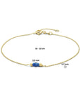 14K Geelgoud Armband Lapis 16 - 18 Cm 4023813