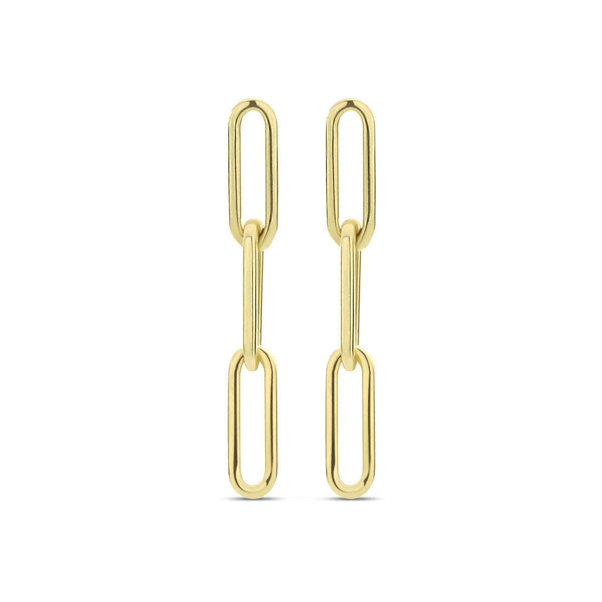 Witgouden oorhangers paperclip - PSN4023826 - PansiteNederland.nl