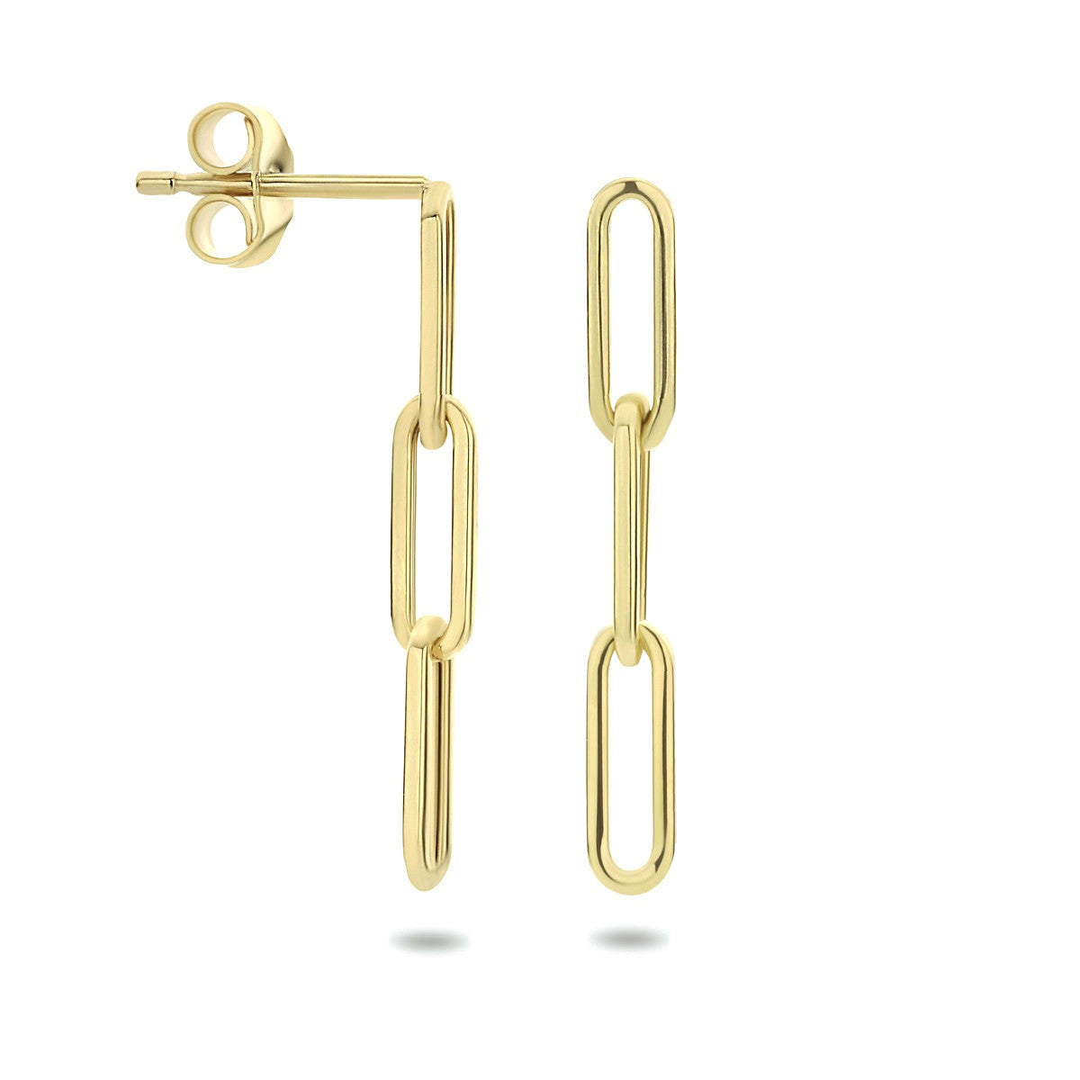 Witgouden oorhangers paperclip - PSN4023826 - PansiteNederland.nl