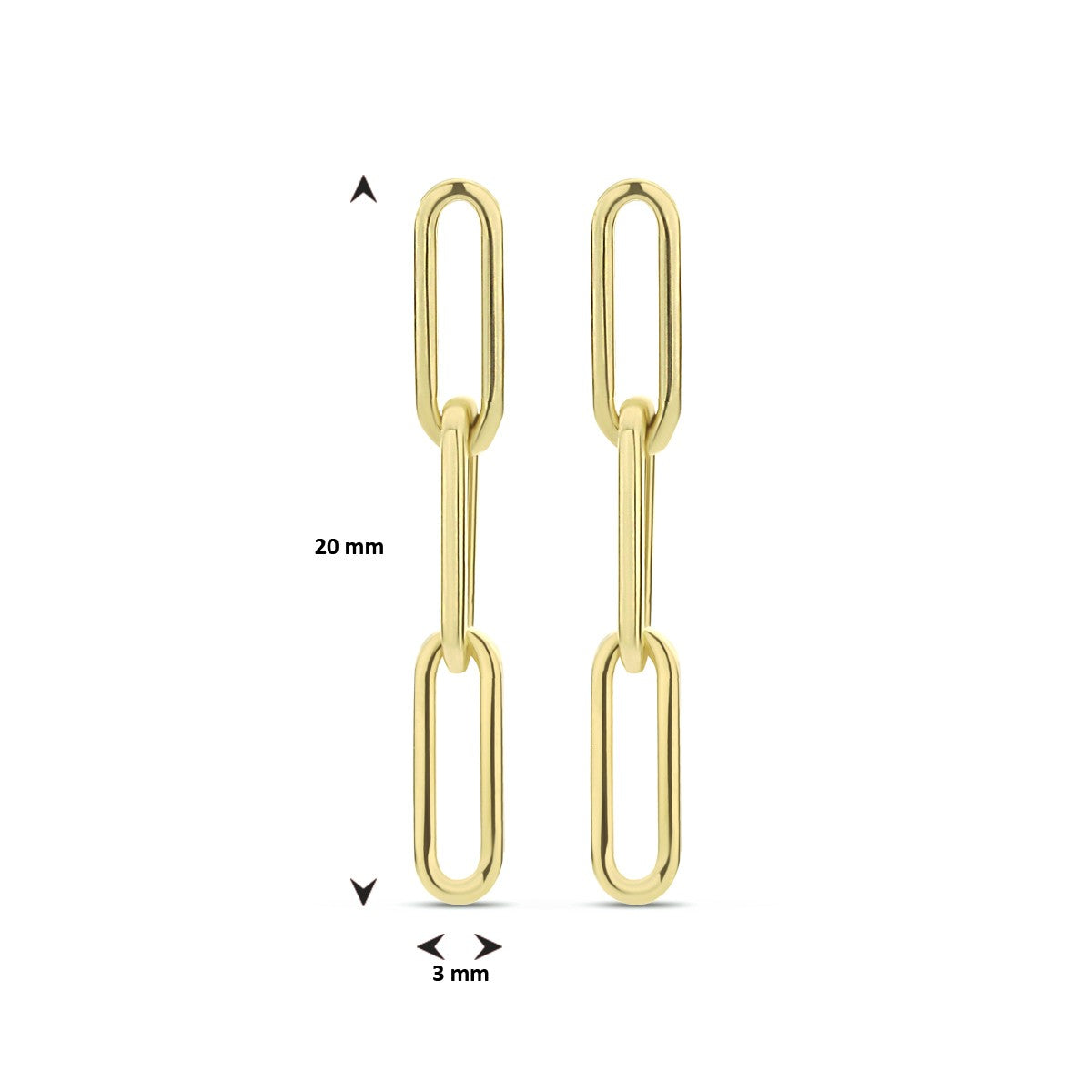 Witgouden oorhangers paperclip - PSN4023826 - PansiteNederland.nl