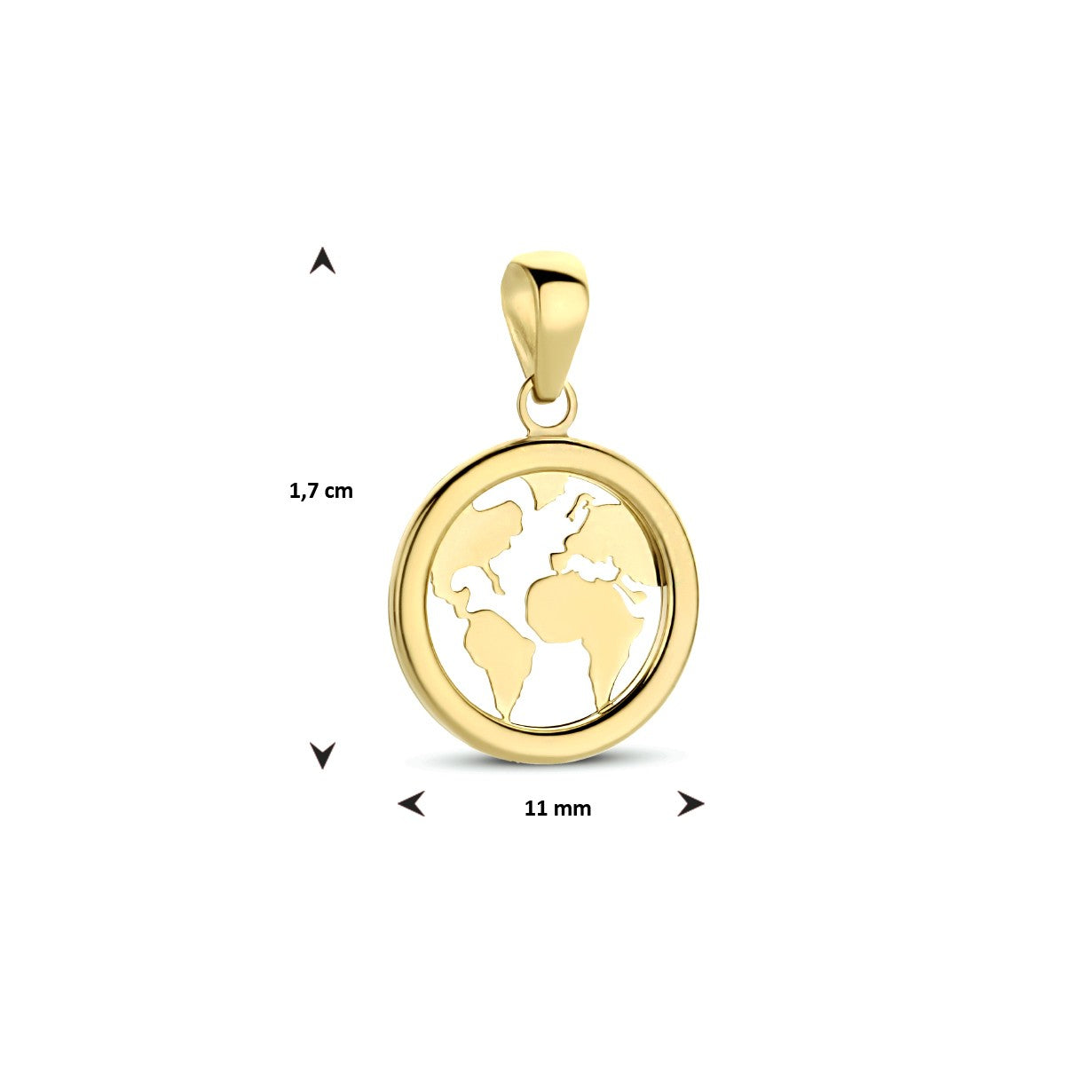 14K geelgoud hanger wereldbol 4023848 - PansiteNederland.nl
