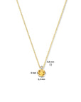 14K geelgoud collier citrien en diamant 0.015ct h si 40 cm 4023850