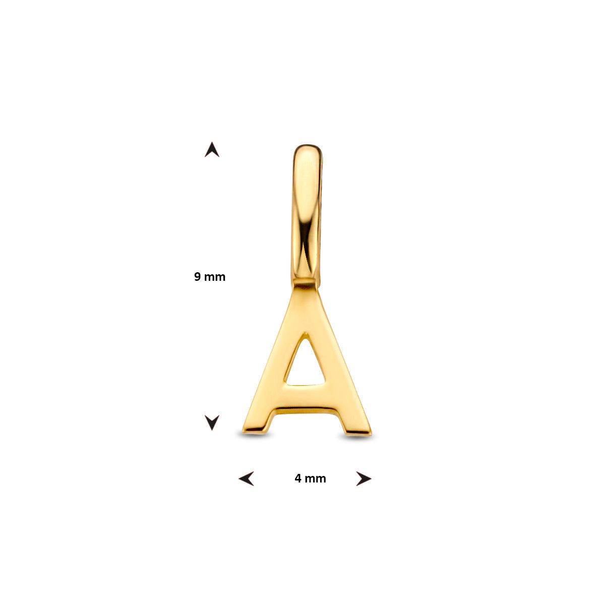 Hanger letter A 9 mm 14K geelgoud #Letter_A