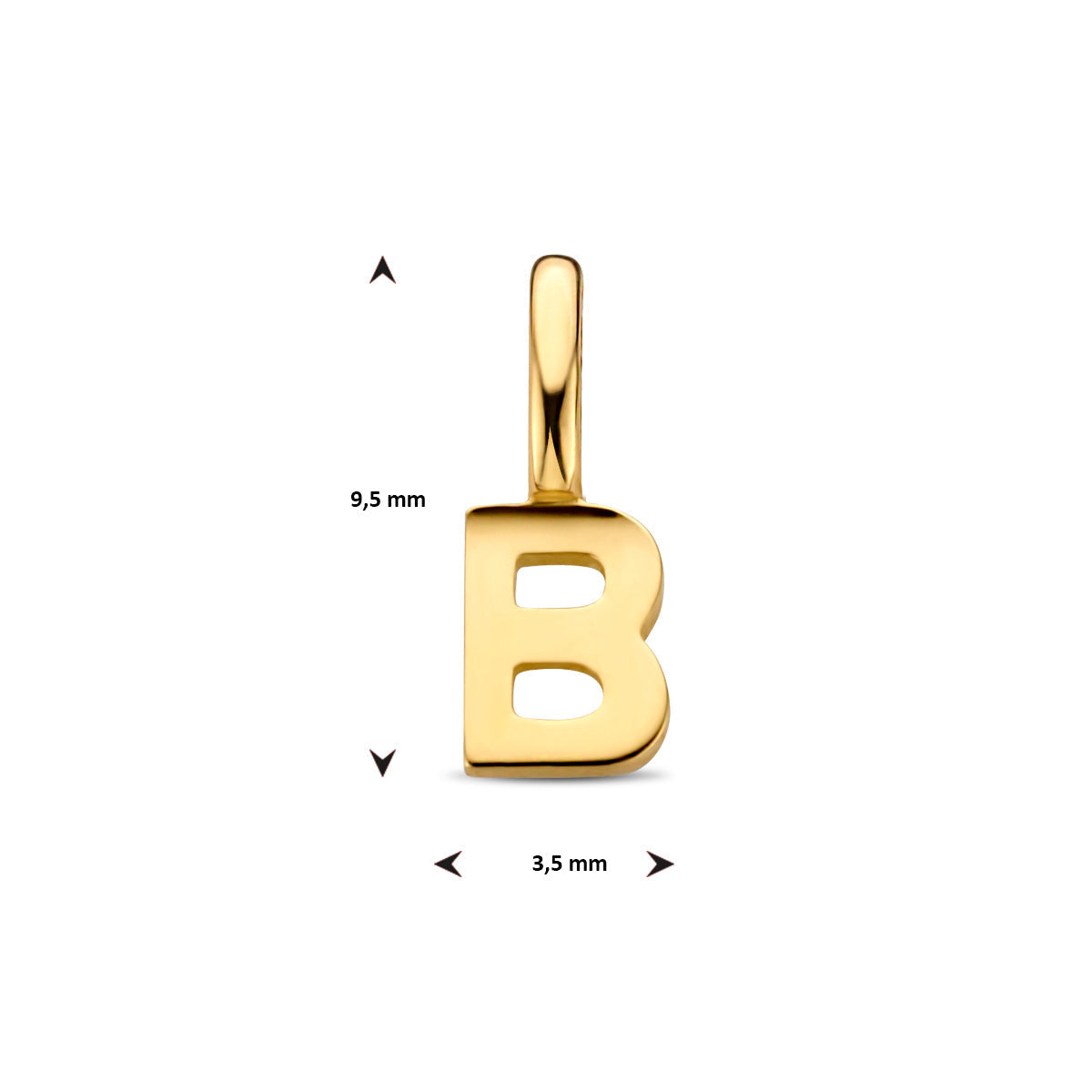 Hanger letter B 9,5 mm 14K geelgoud #Letter_B