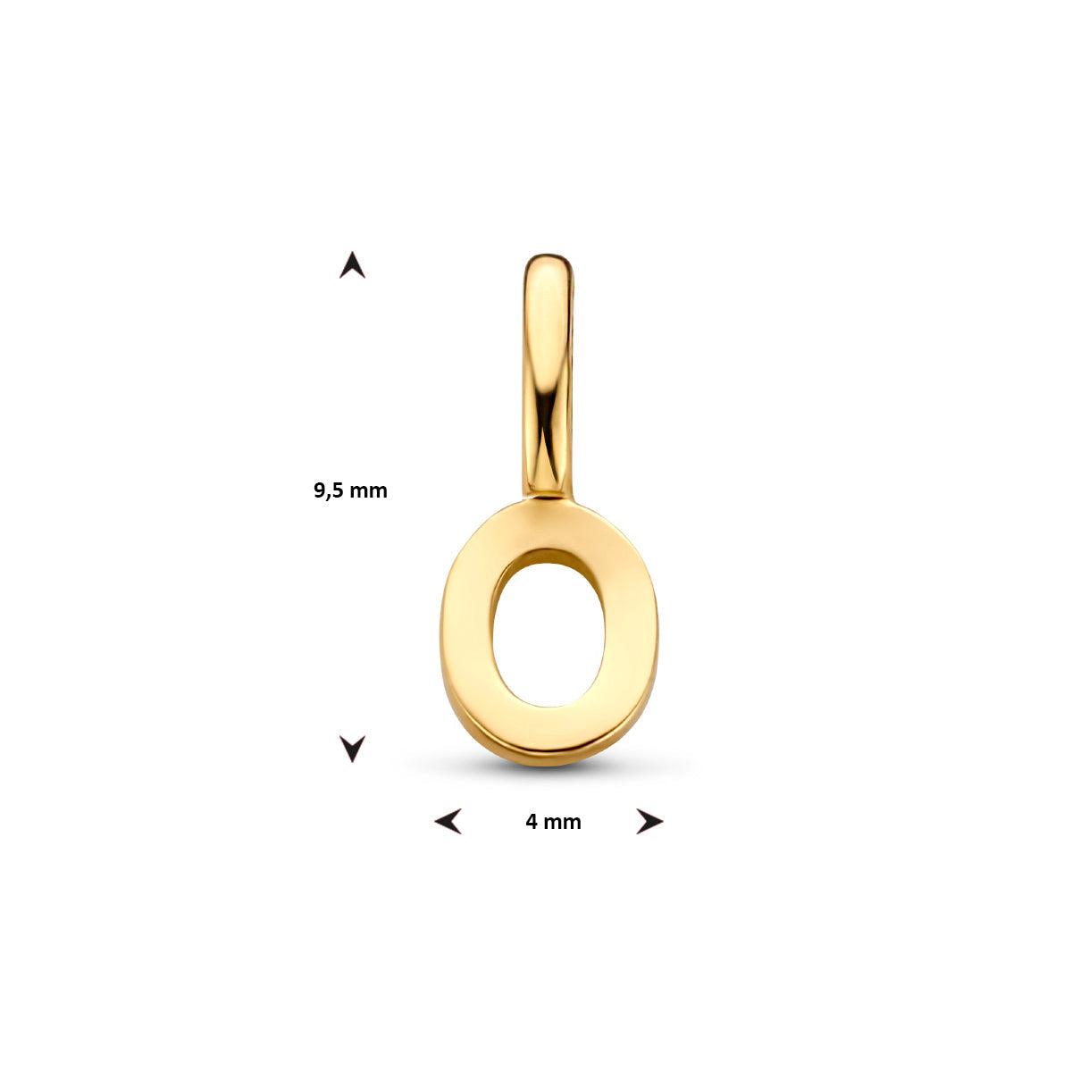 Hanger letter O 9,5 mm 14K geelgoud #Letter_O