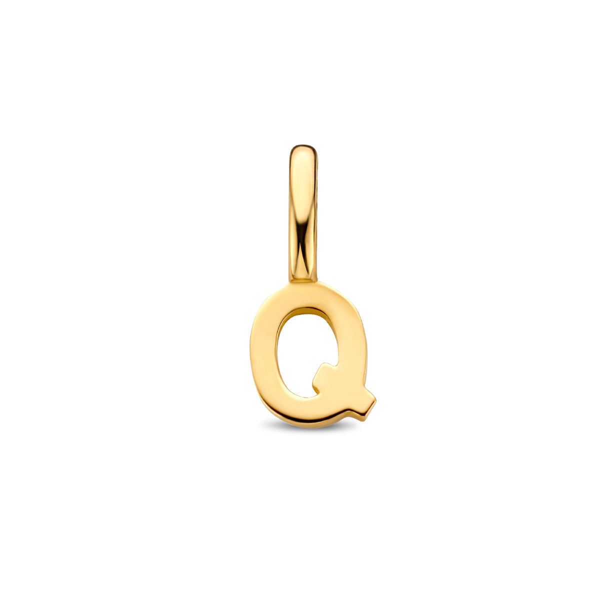 Hanger letter Q 9,5 mm 14K geelgoud #Letter_Q