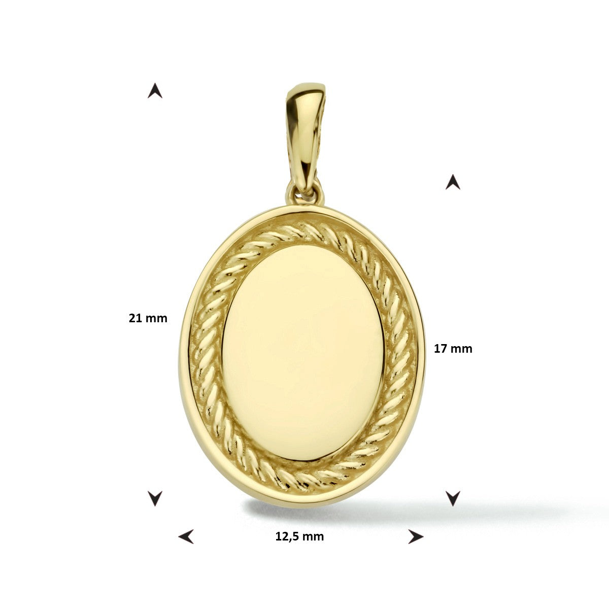 14K geelgoud graveerhanger ovaal 4024029 - PansiteNederland.nl