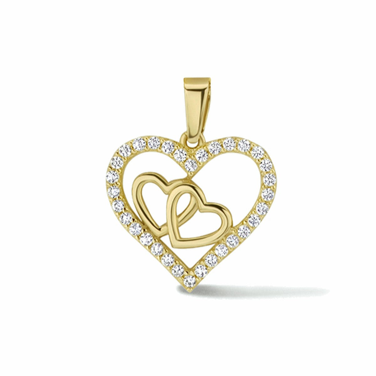 14K geelgoud hanger hart zirkonia 4024057 - PansiteNederland.nl