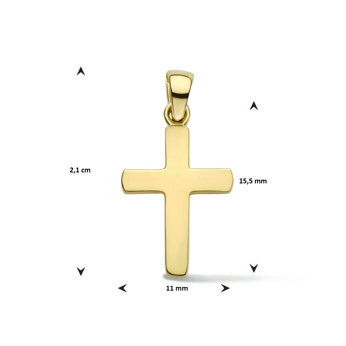 14K geelgoud hanger kruis 4024058 - PansiteNederland.nl