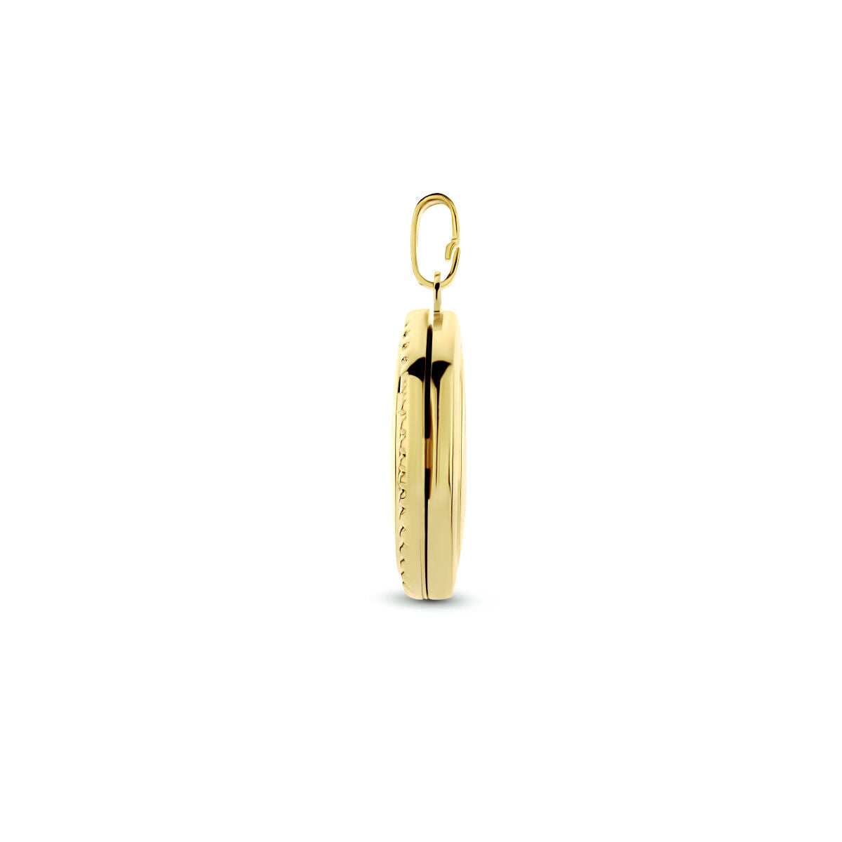 14K geelgoud medaillon ovaal bolletjes 4024389 - PansiteNederland.nl