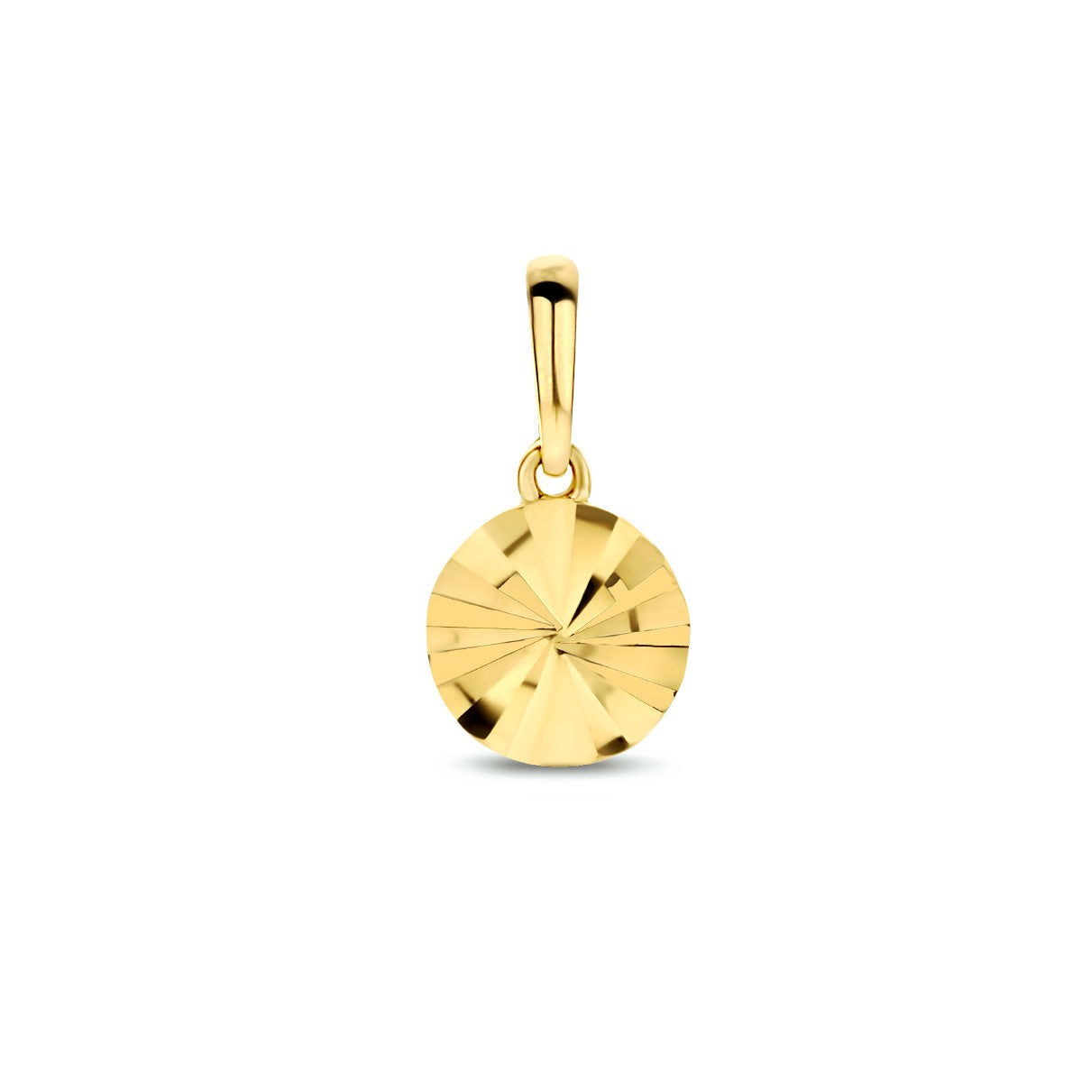 14K geelgoud hanger rondje gediamanteerd 4024430 - PansiteNederland.nl
